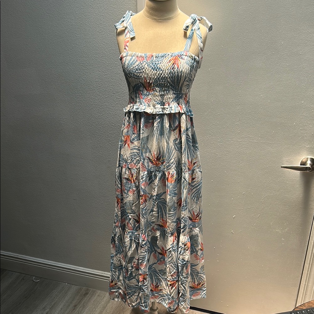 Tribal Jeans Floral Smocked Maxi Dress Women’s Size Small